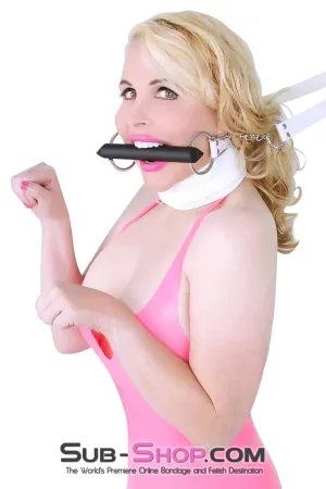0252RS      Reign Supreme White Pony Play Bit Gag and Reins Training Set