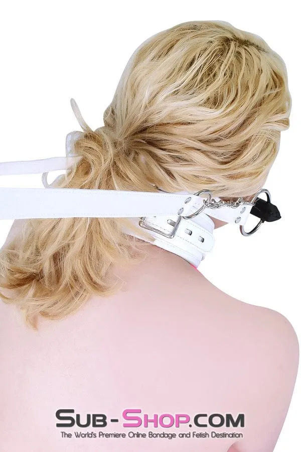0252RS      Reign Supreme White Pony Play Bit Gag and Reins Training Set