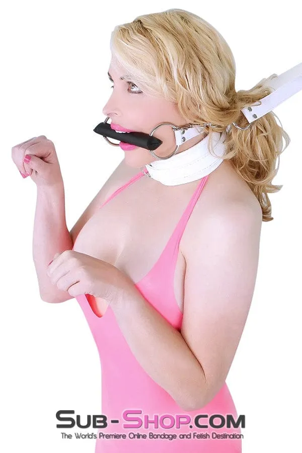 0252RS      Reign Supreme White Pony Play Bit Gag and Reins Training Set
