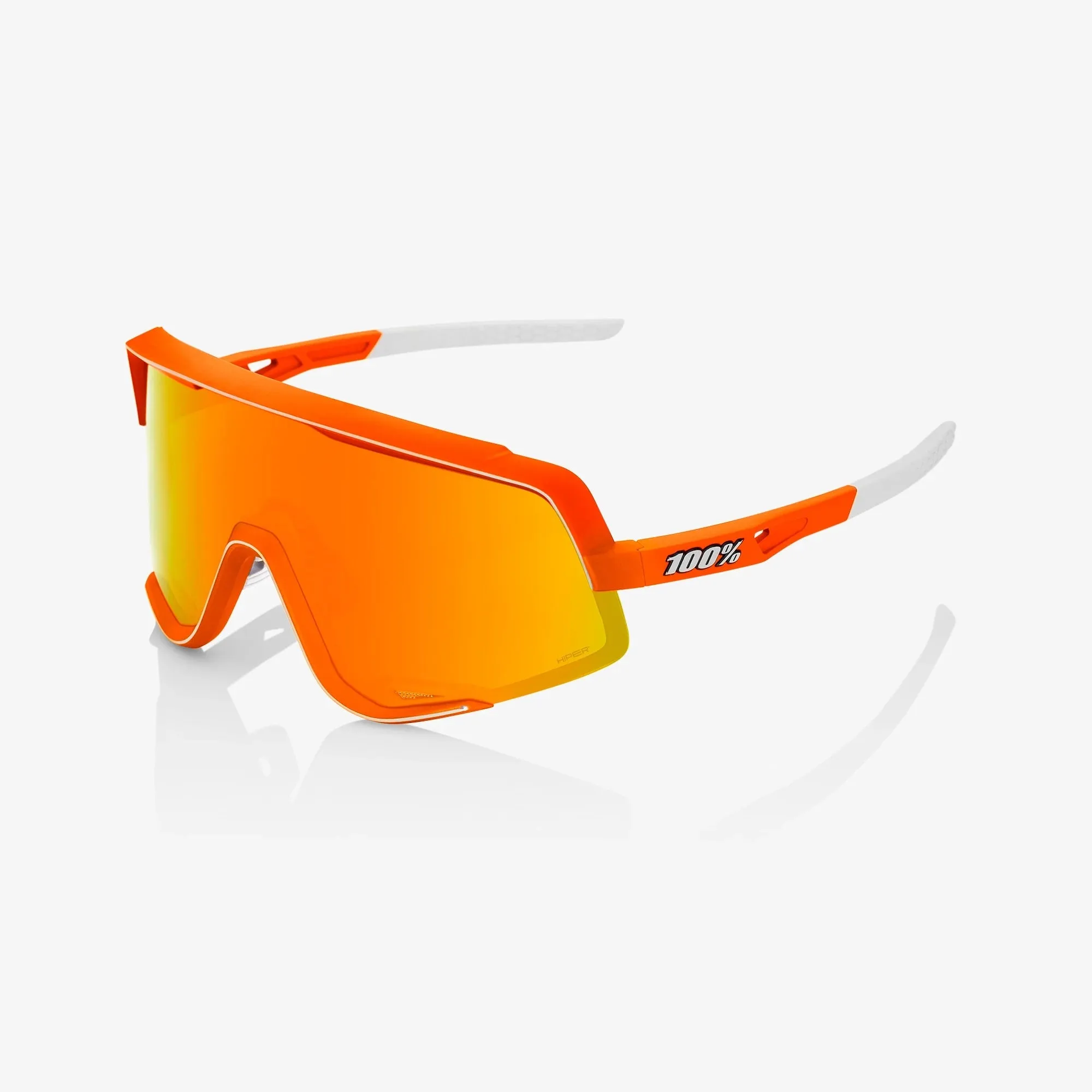 100% Glendale Sunglasses - Neon Orange (HiPer Red Mirror Lens)
