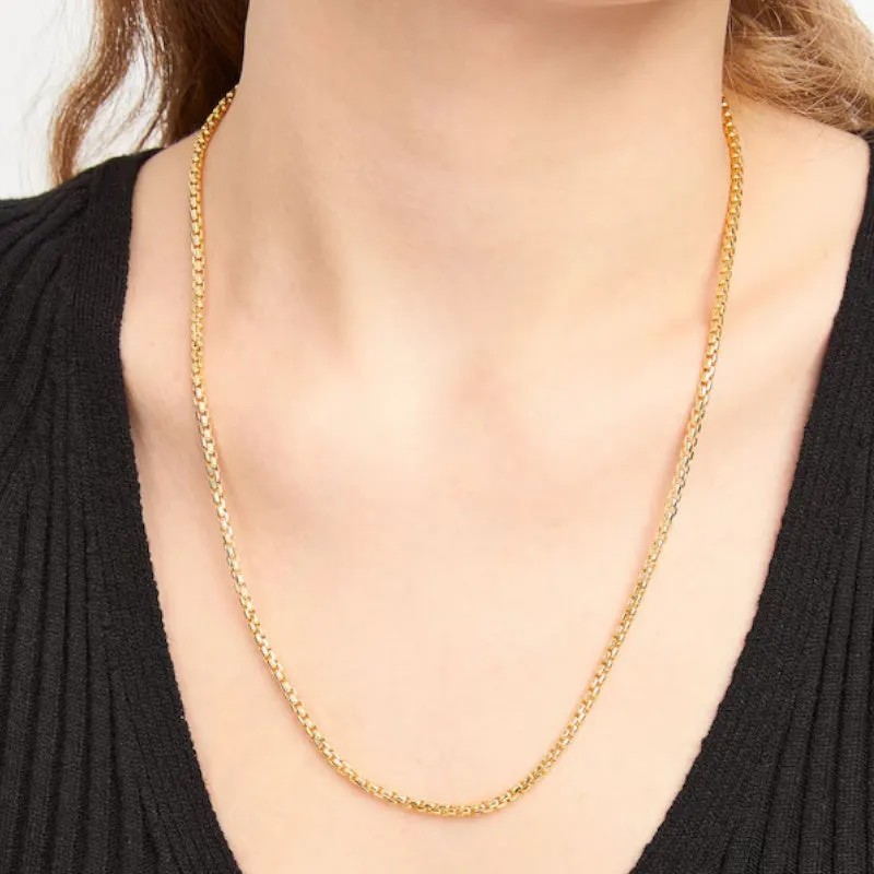 10k Hollow Yellow Gold D.C Rolo Chain Necklace