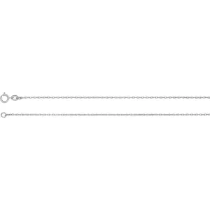 10k White Gold 1mm Solid Rope 20" Chain