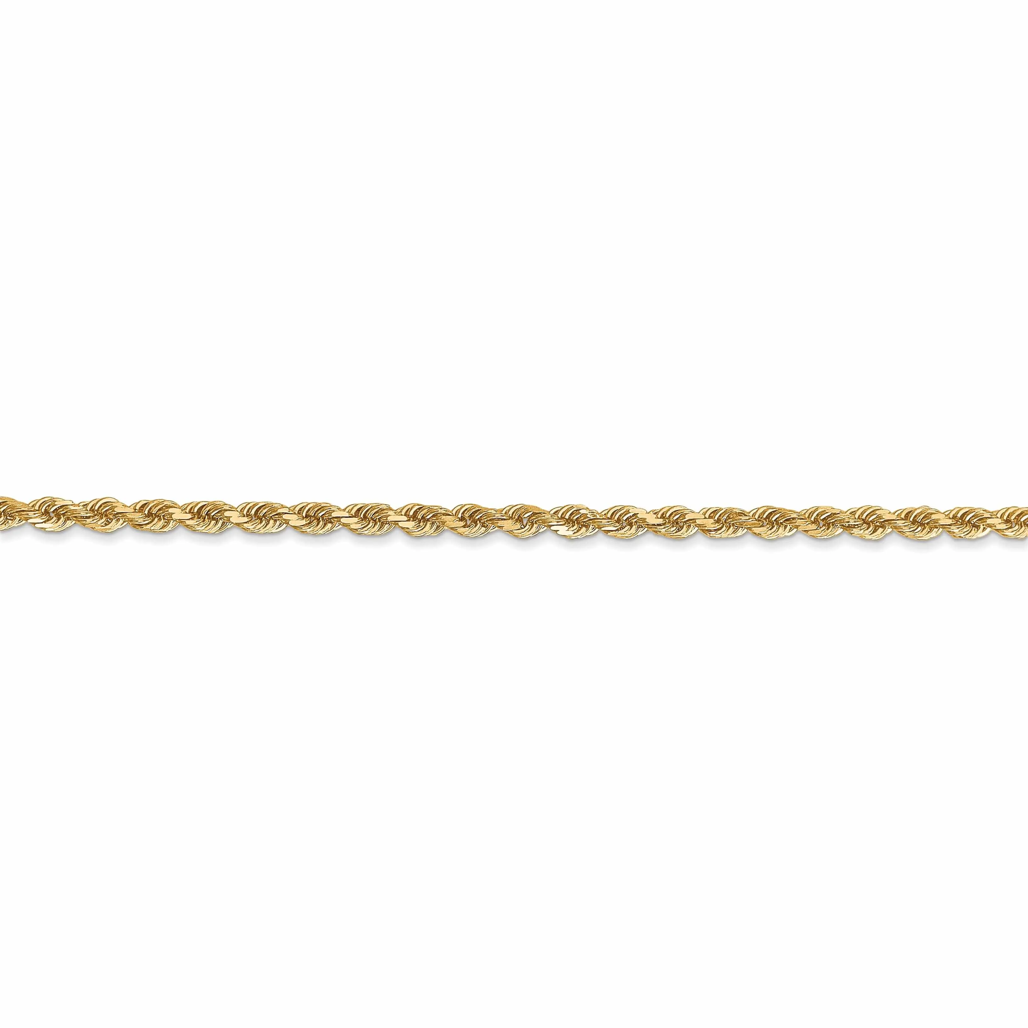 10k Yellow Gold 2.5mm D.C Rope Chain