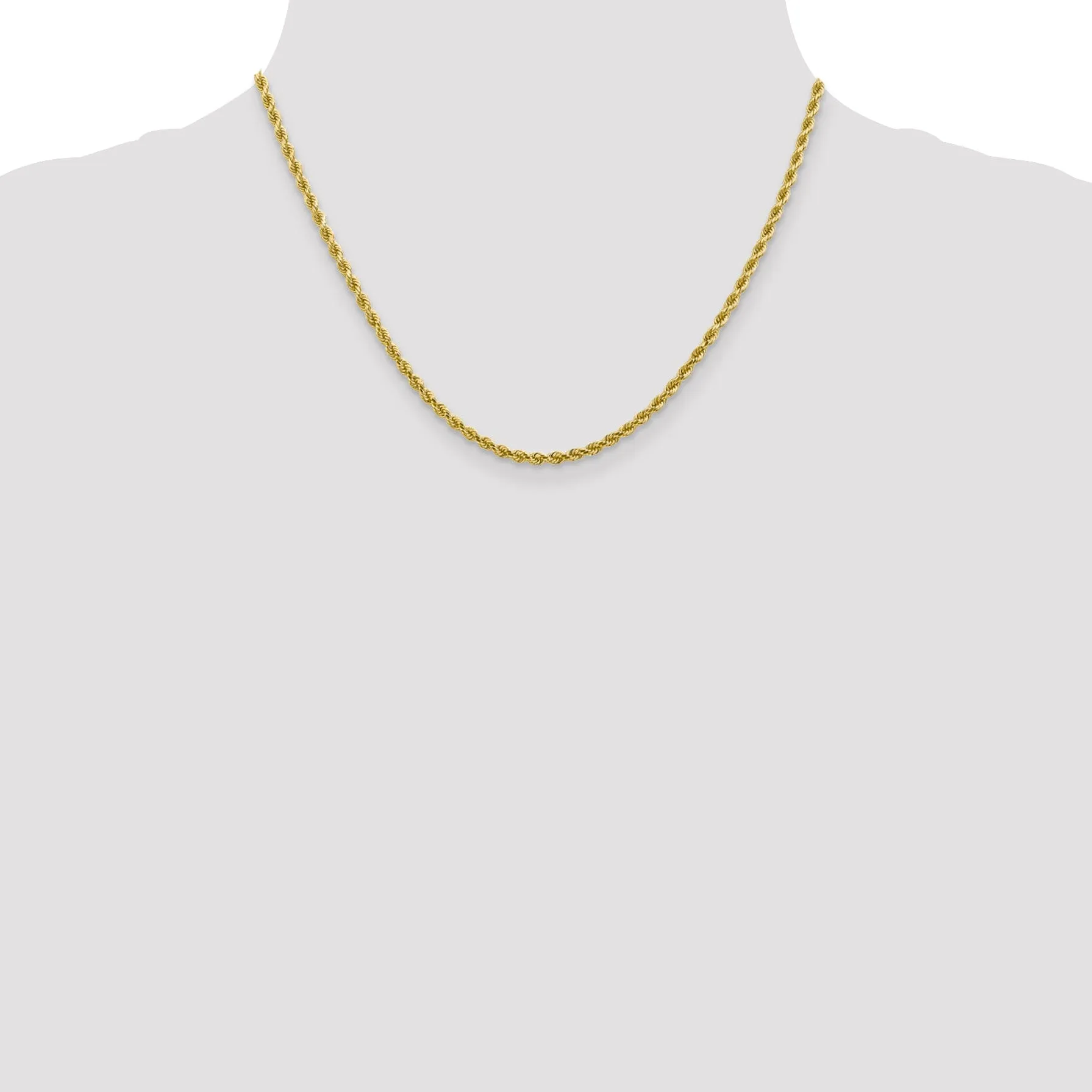 10k Yellow Gold 2.75mm D.C Rope Chain