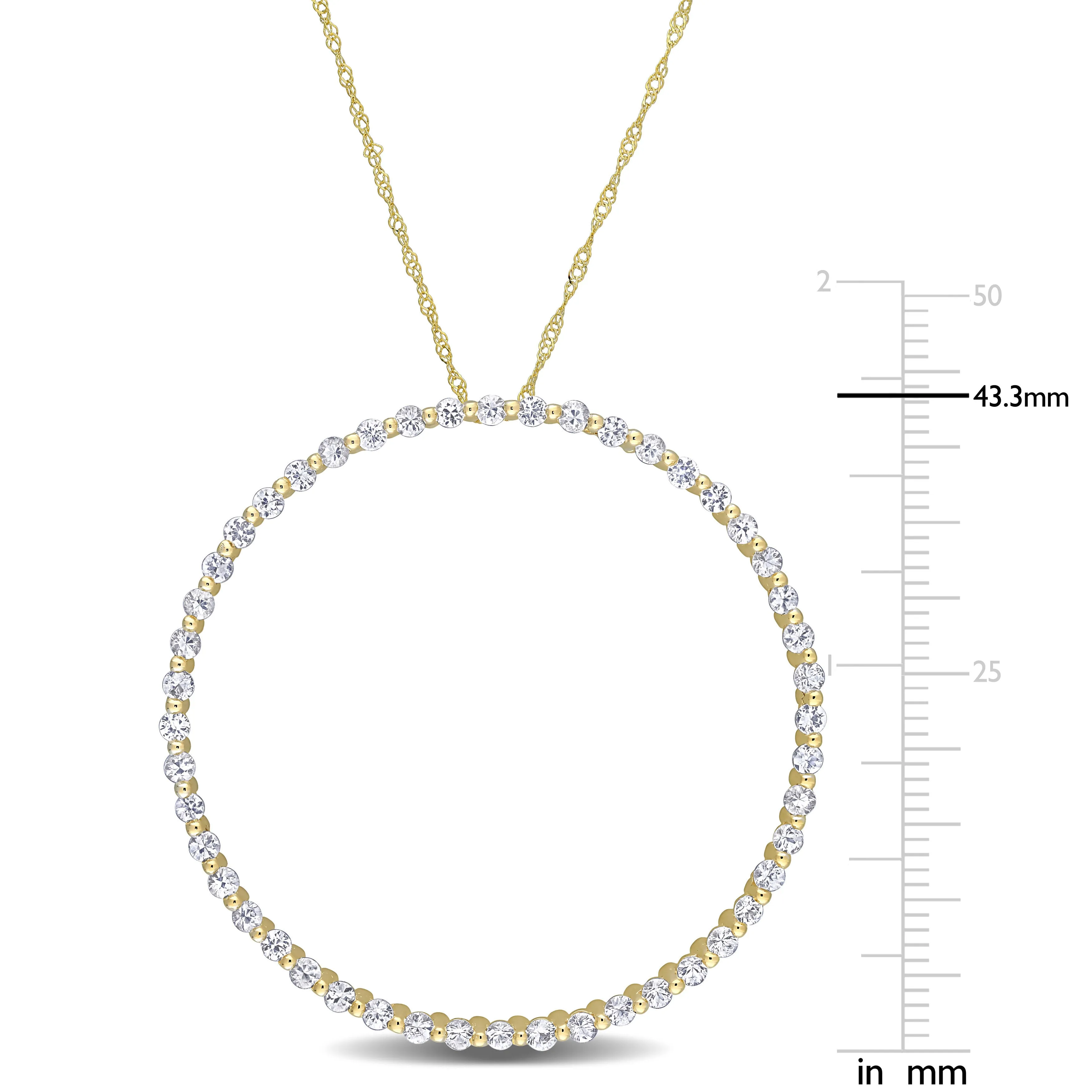 10K Yellow Gold Sapphire Round Pendant