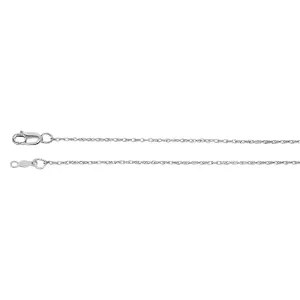 14k White Gold 1mm Rope 20" Chain