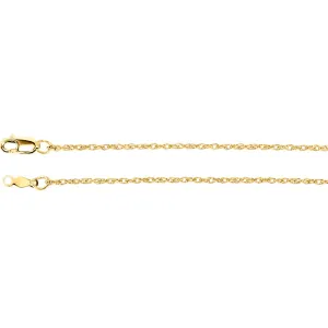 14k Yellow Gold 1.25mm Rope 16" Chain