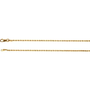 14k Yellow Gold 1.5mm Rope 24" Chain