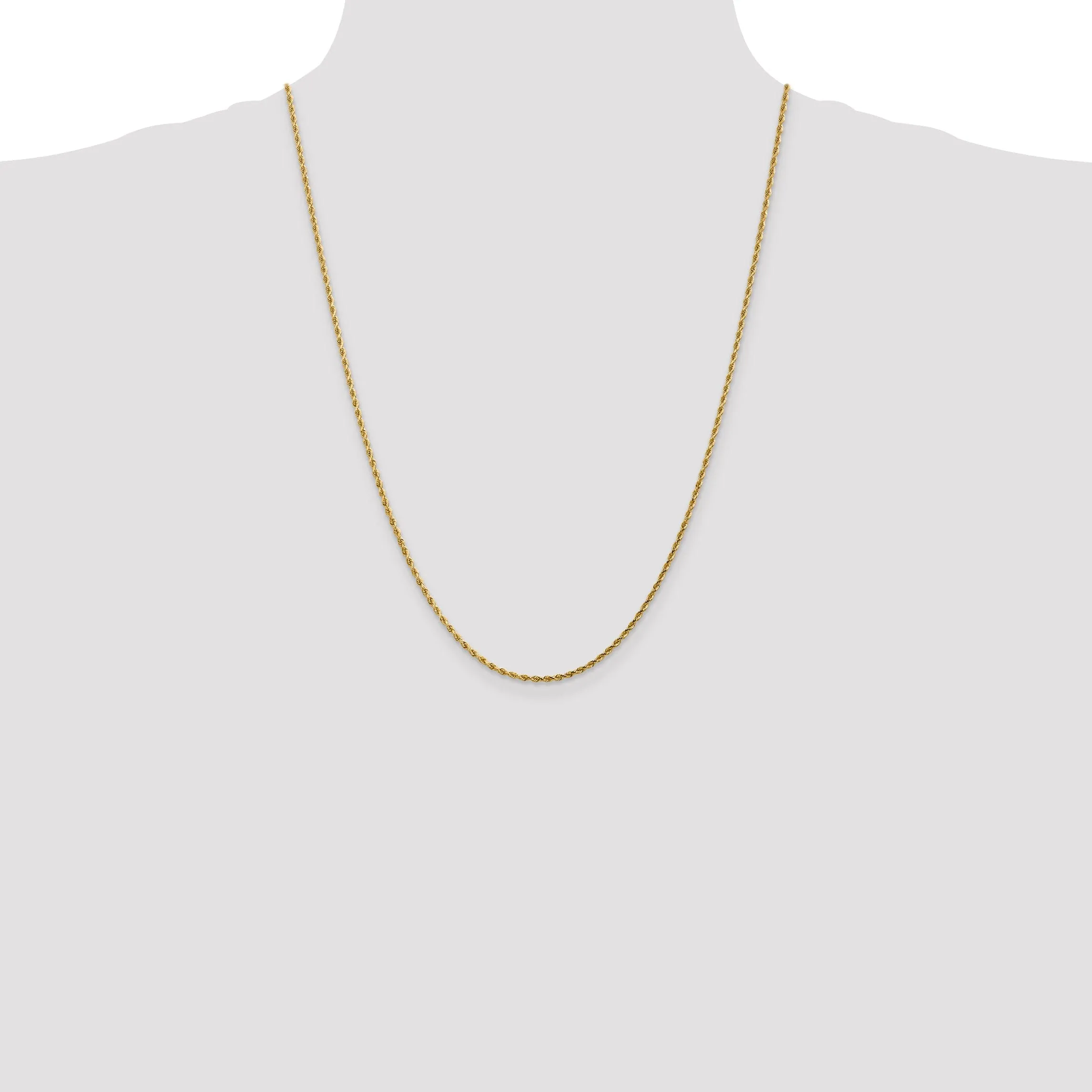 14k Yellow Gold 1.75mm D.C Rope Chain