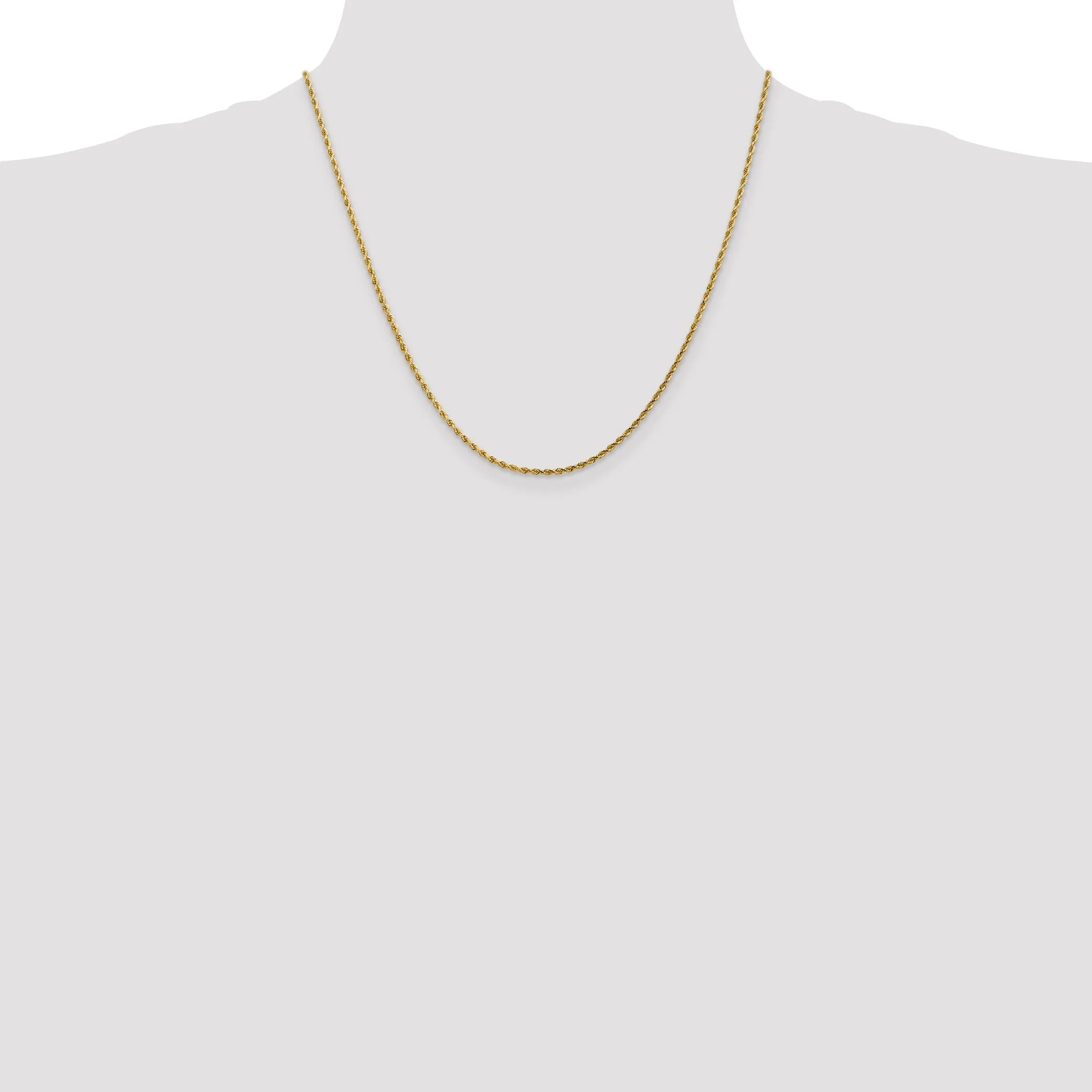 14k Yellow Gold 1.75mm D.C Rope Chain