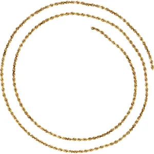 14k Yellow Gold 1.9mm Diamond-Cut Rope 20" Chain with Lobster Clasp