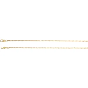 14k Yellow Gold 1mm Diamond-Cut Rope 20" Chain