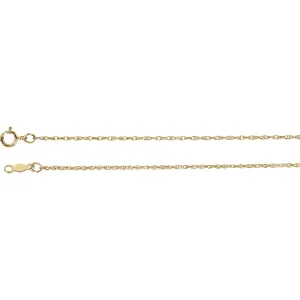 14k Yellow Gold 1mm Rope 24" Chain