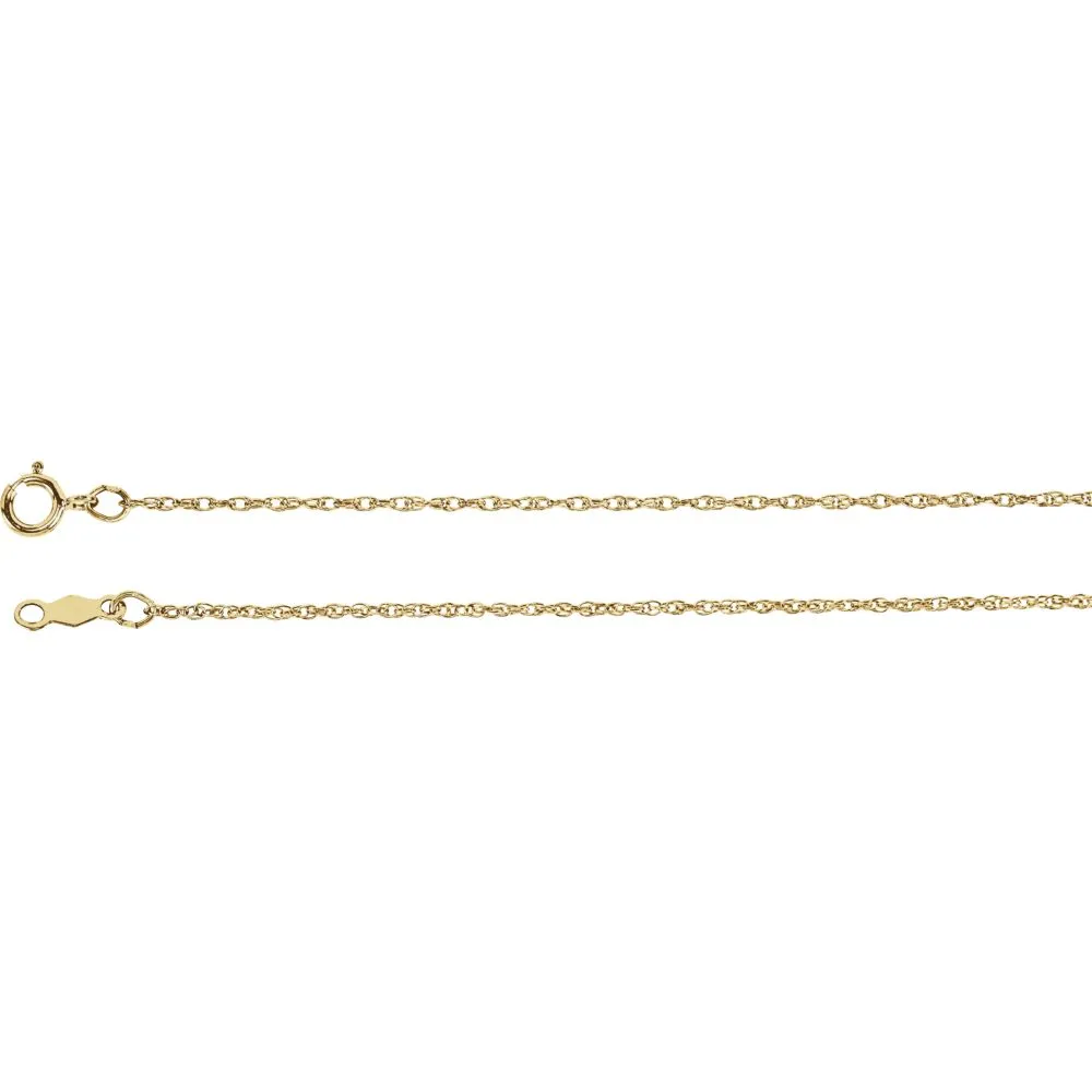 14k Yellow Gold 1mm Rope 24" Chain