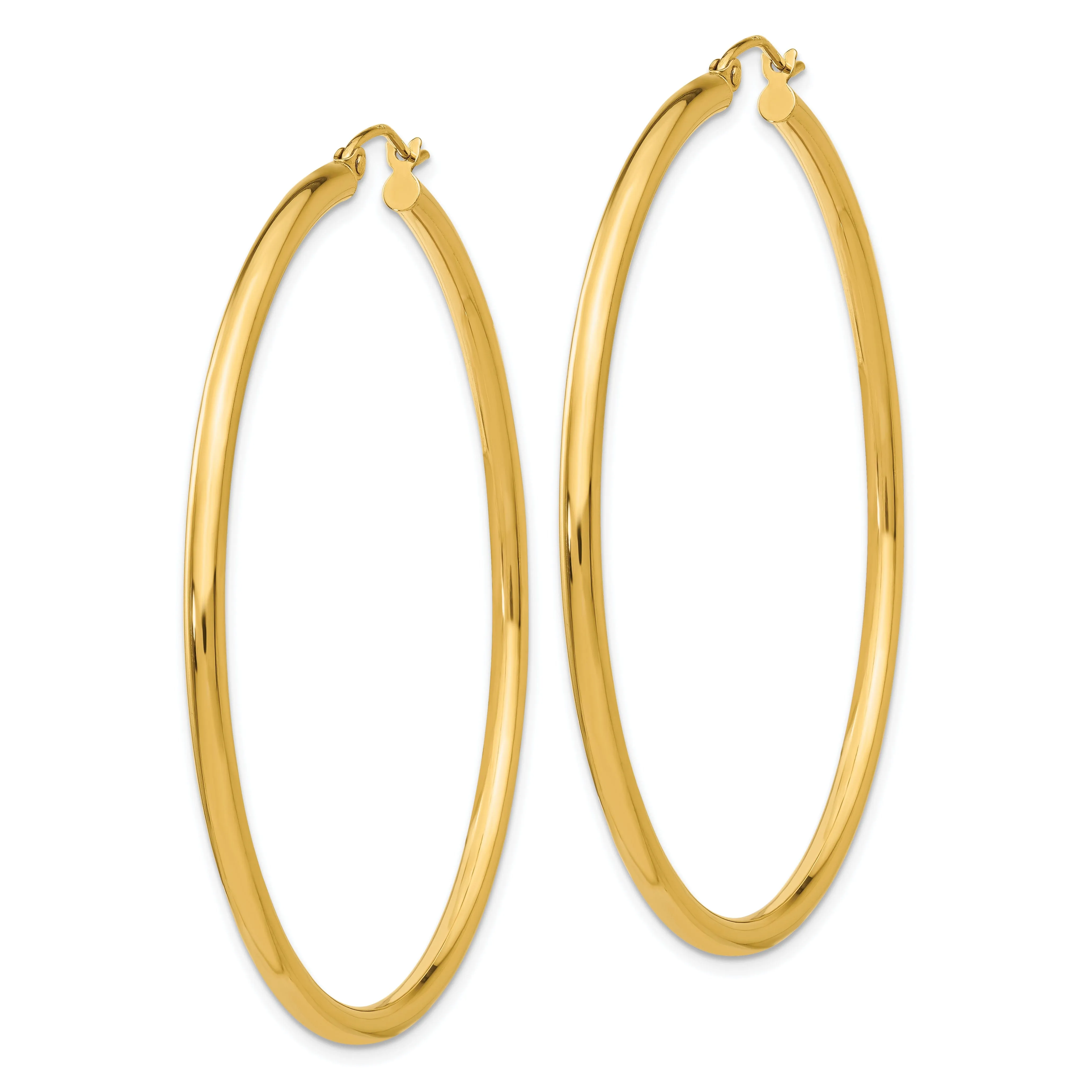 14k Yellow Gold 2.5MM Lightweight Round Earrings