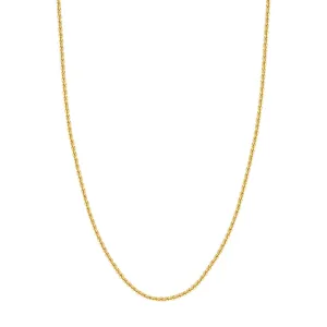 14K Yellow Gold 2.9mm Hollow Rope Chain Necklace