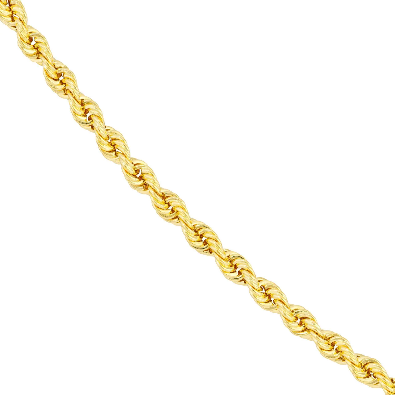 14K Yellow Gold 2.9mm Hollow Rope Chain Necklace