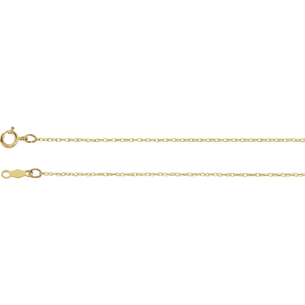 14k Yellow Gold .75mm Rope 16" Chain