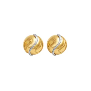 14K Yellow Gold and Diamond Innovoro® Lightweight Stud Earrings