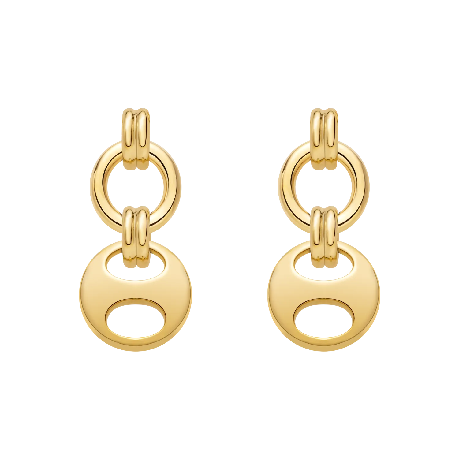 18K Gold Imprint H Loop Earrings