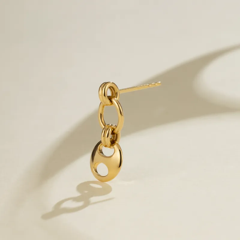 18K Gold Imprint H Loop Earrings