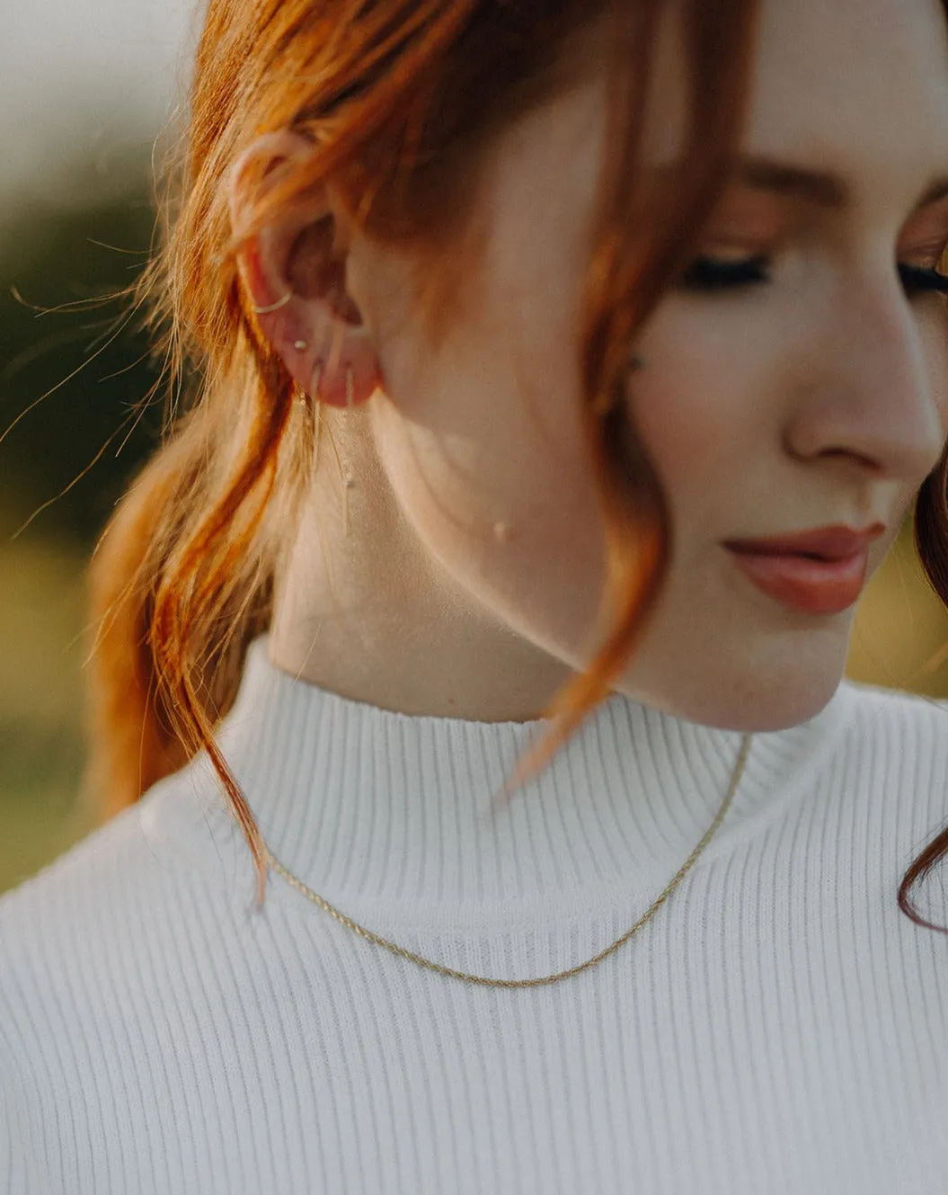 1.8mm Rope Chain Necklace | Recycled 14k Gold