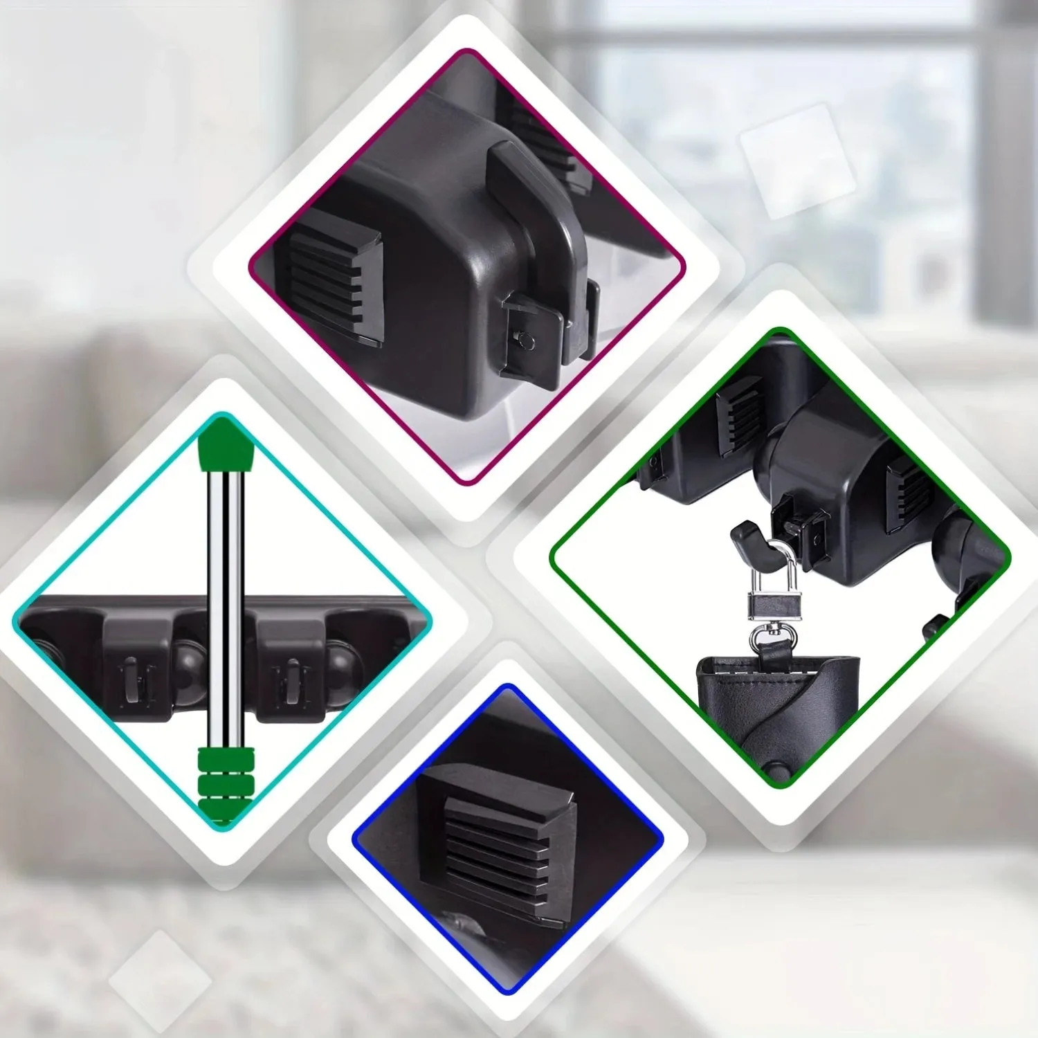1pc Broom Holder, Wall Mounted Garden Tool Organizer,  Laundry Room, Closet, Shed, Garage Organization And  Utility Rack, 5 Slot