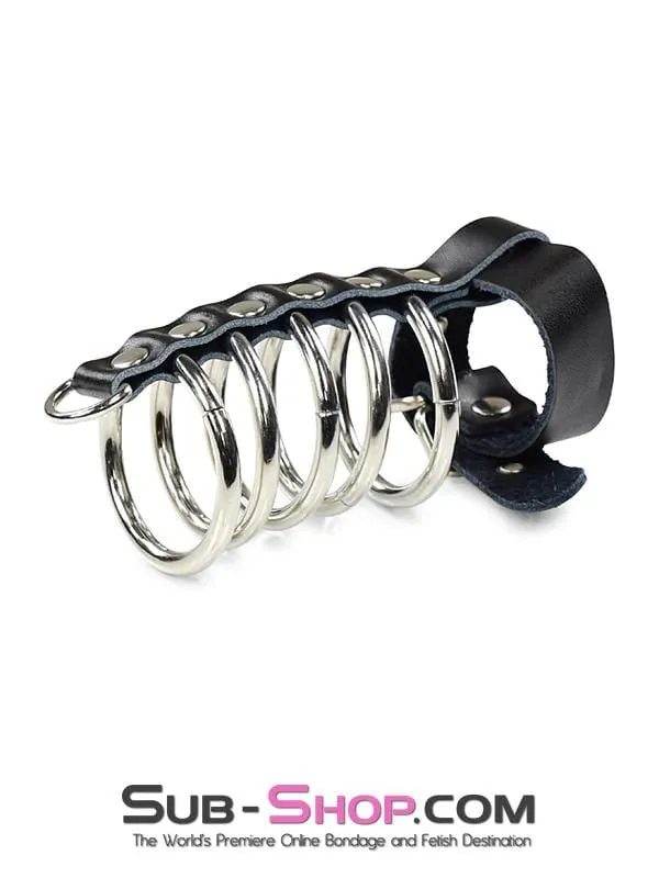 2229DL       Locking 5 Gates of Hell with Leather Cock Strap