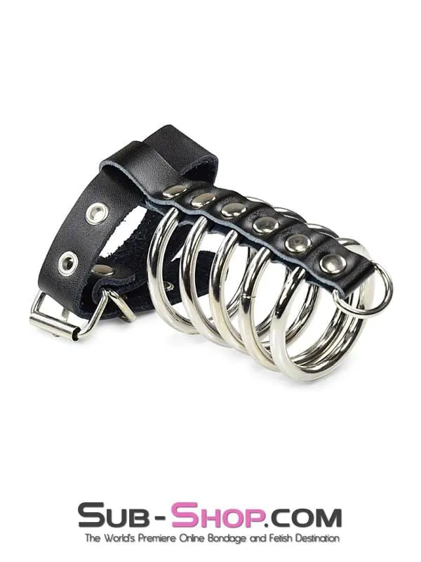 2229DL       Locking 5 Gates of Hell with Leather Cock Strap