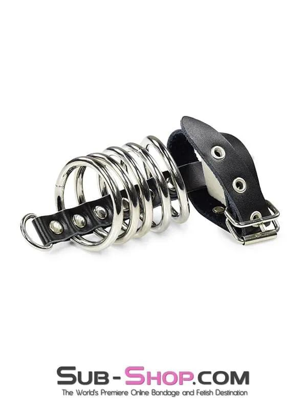 2229DL       Locking 5 Gates of Hell with Leather Cock Strap