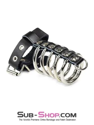 2229DL       Locking 5 Gates of Hell with Leather Cock Strap