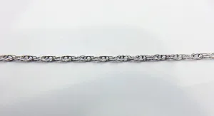 24" Sterling Silver Rhodium Finish Rope Chain 1.3mm