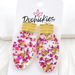 2" Confetti Lights -Christmas Acrylic Earrings
