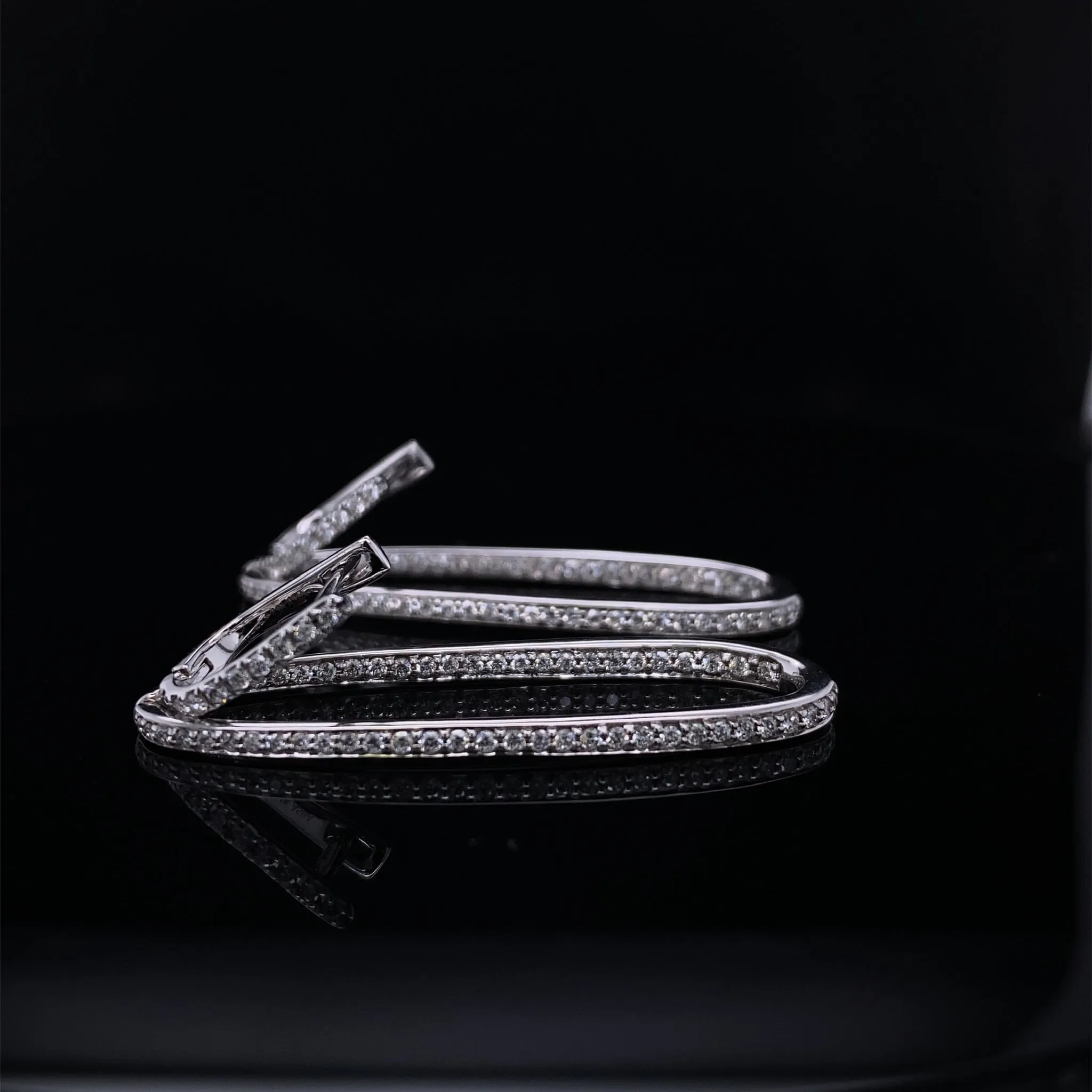 2" Inside Out Diamond Drop Loop Earrings