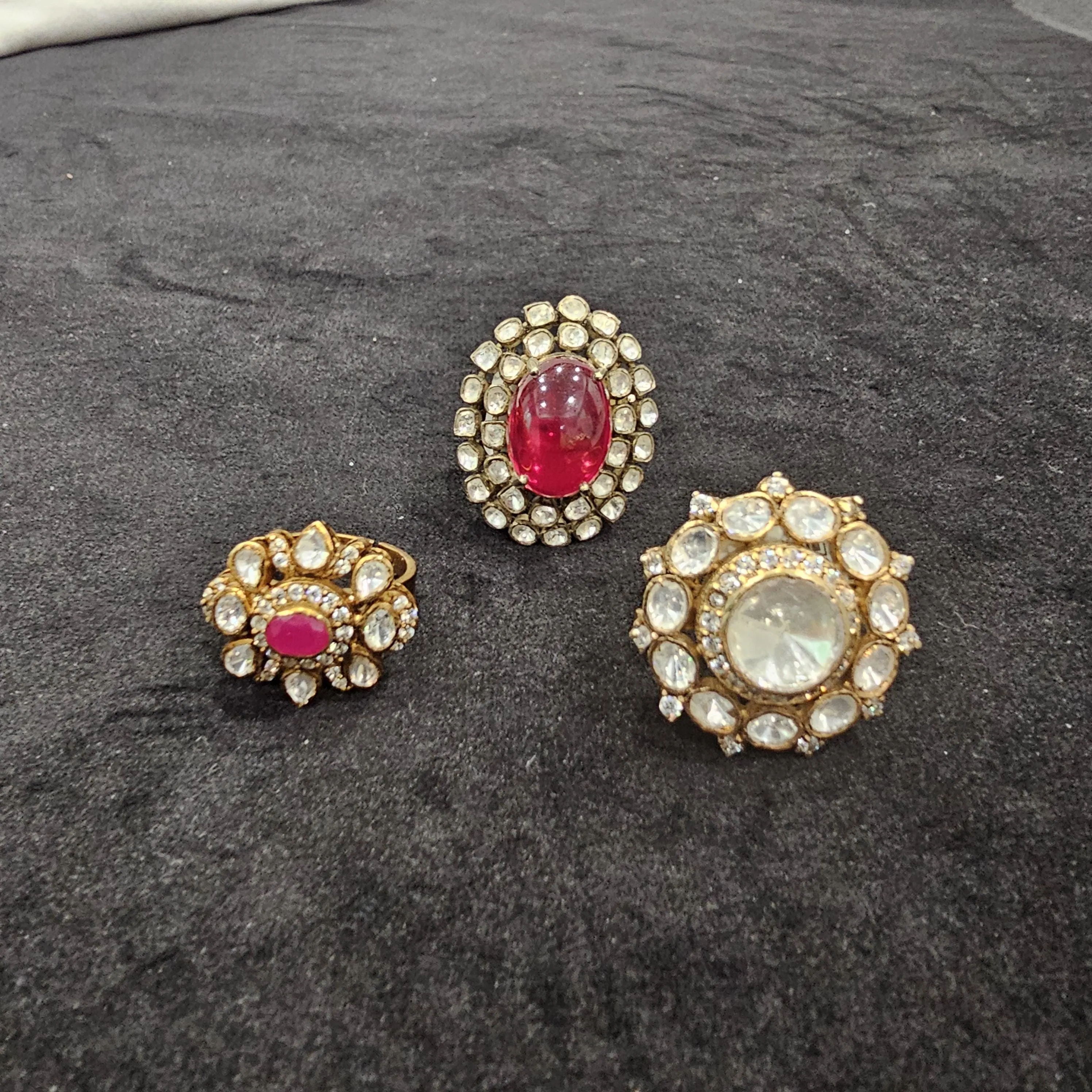 3 moissanite rings