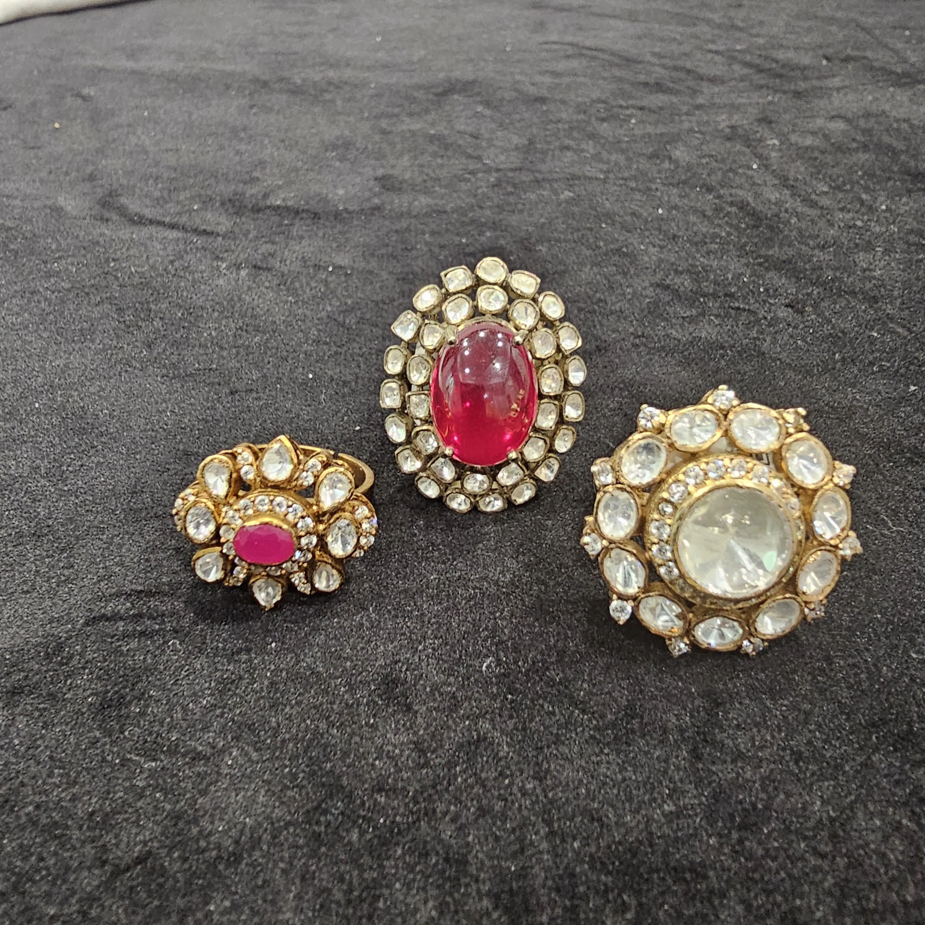 3 moissanite rings