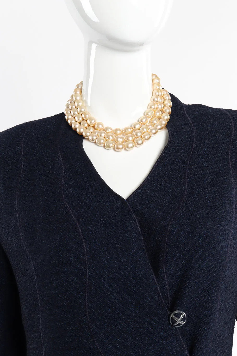 3-Strand Pearl Collar Necklace