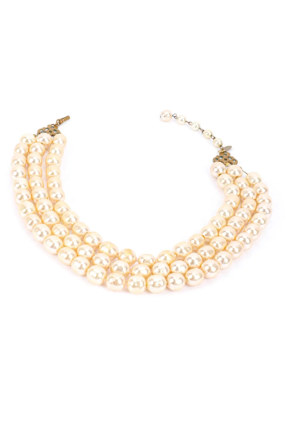 3-Strand Pearl Collar Necklace
