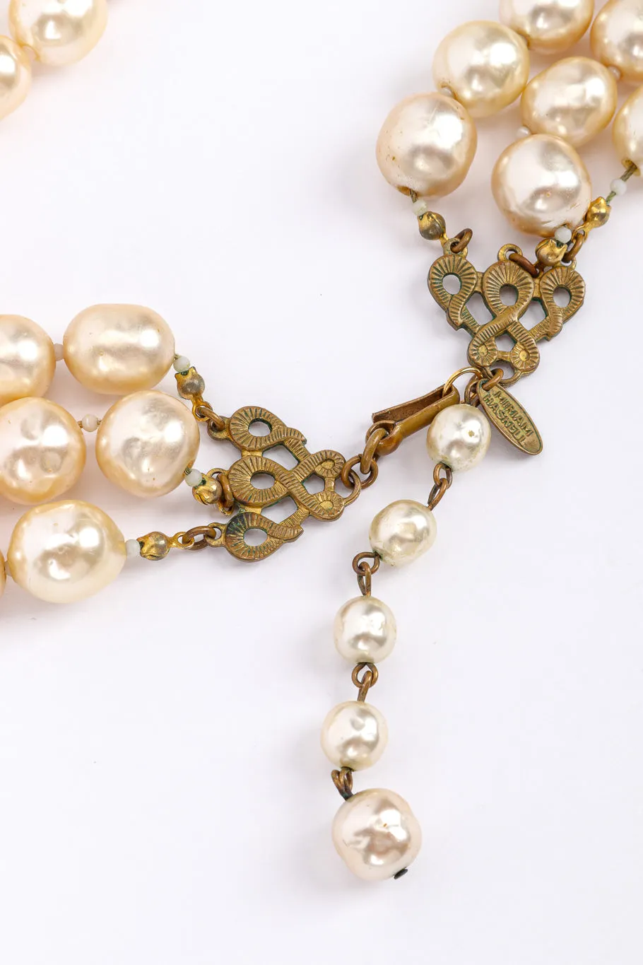3-Strand Pearl Collar Necklace