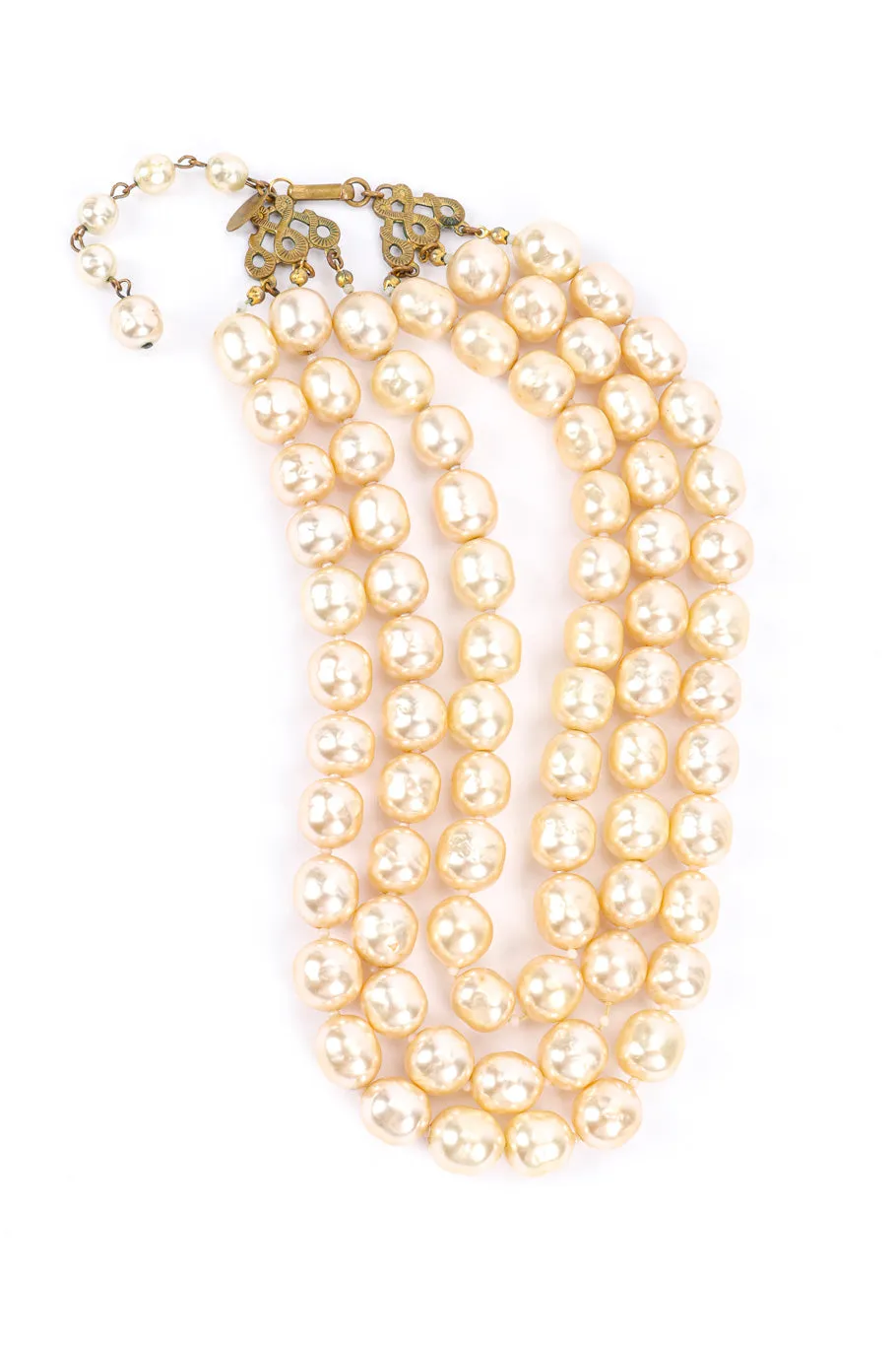 3-Strand Pearl Collar Necklace