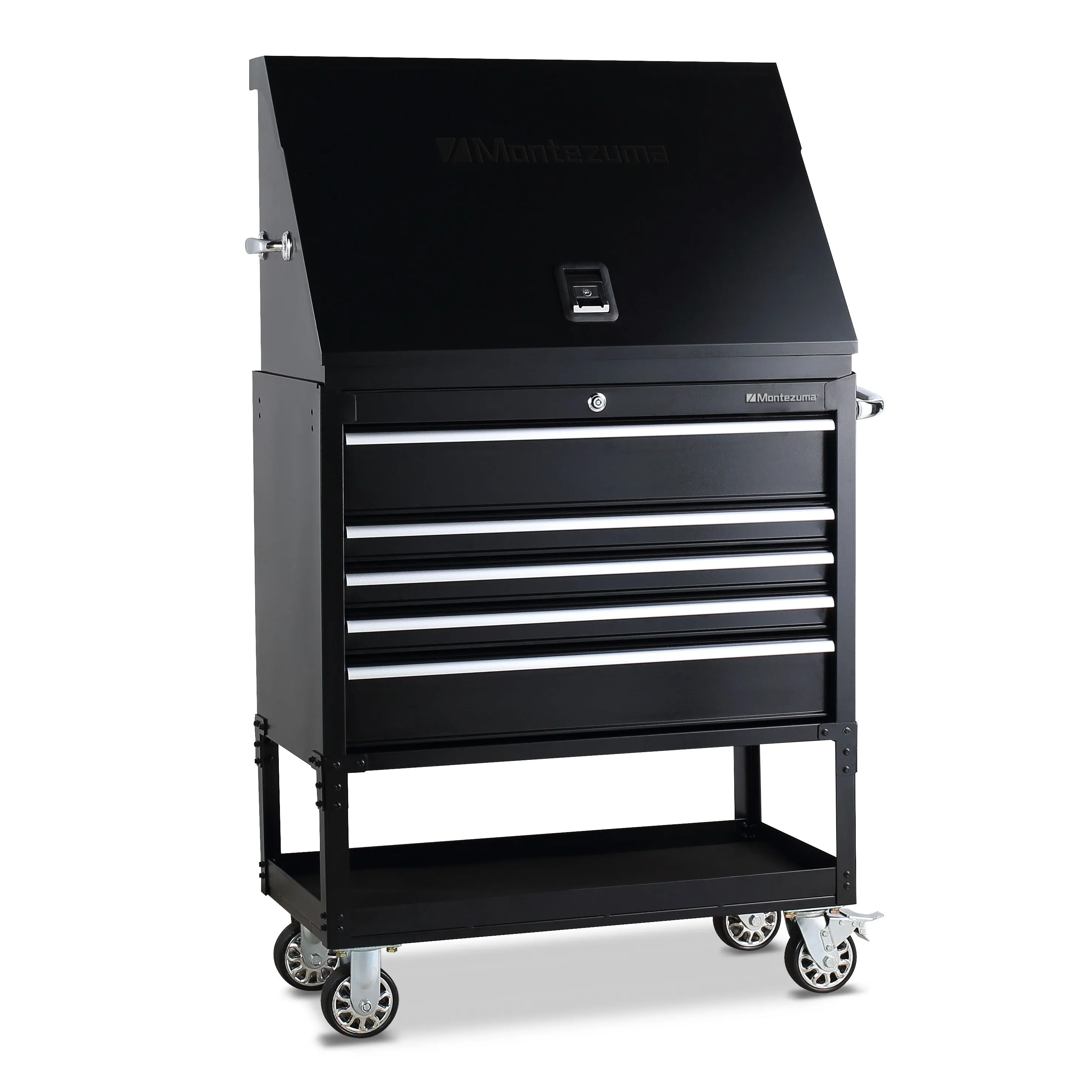 36 x 17 in. Steel Triangle Toolbox and 36 in. 5-Drawer Utility Cart Combo