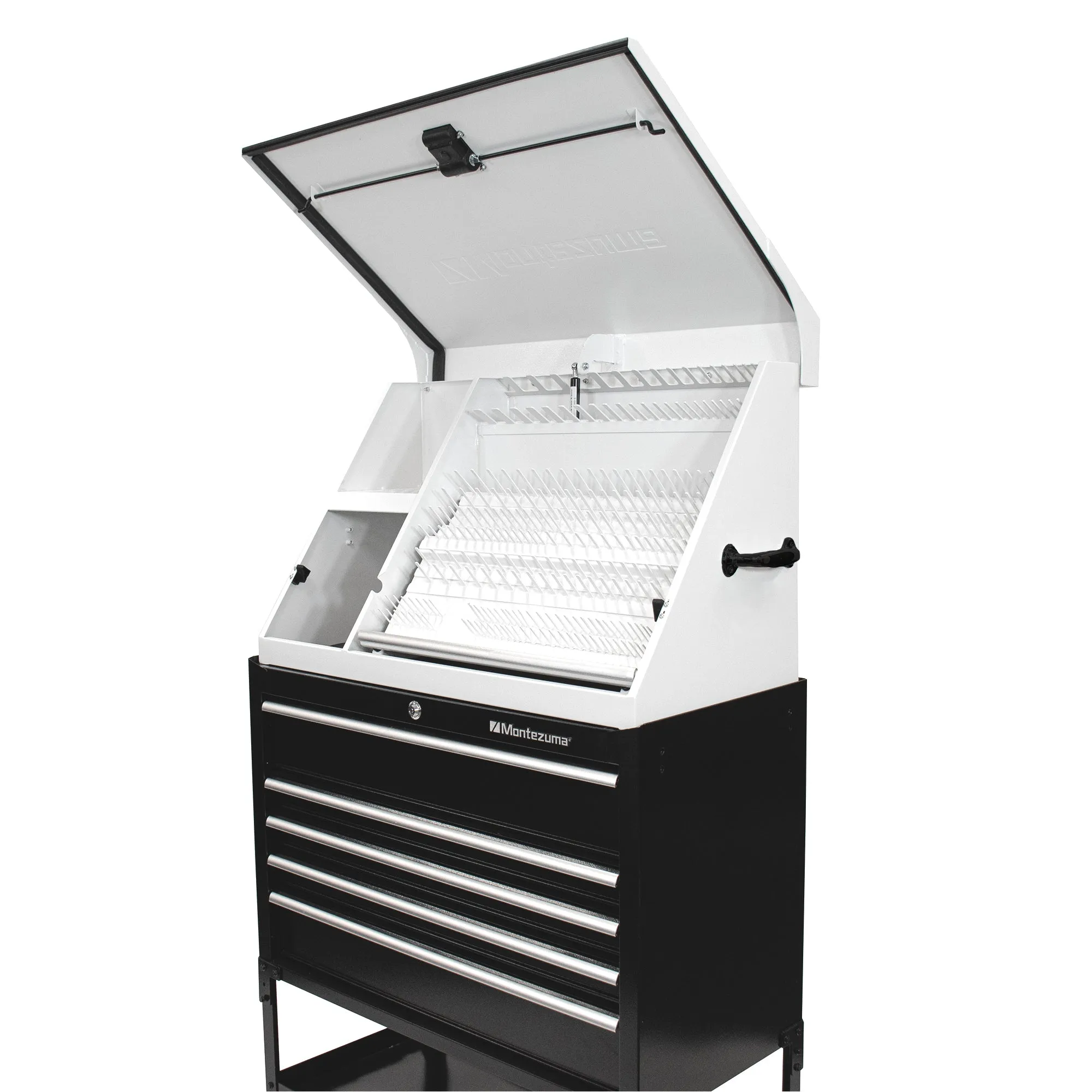 36 x 17 in. Steel Triangle Toolbox in White with Black accents
