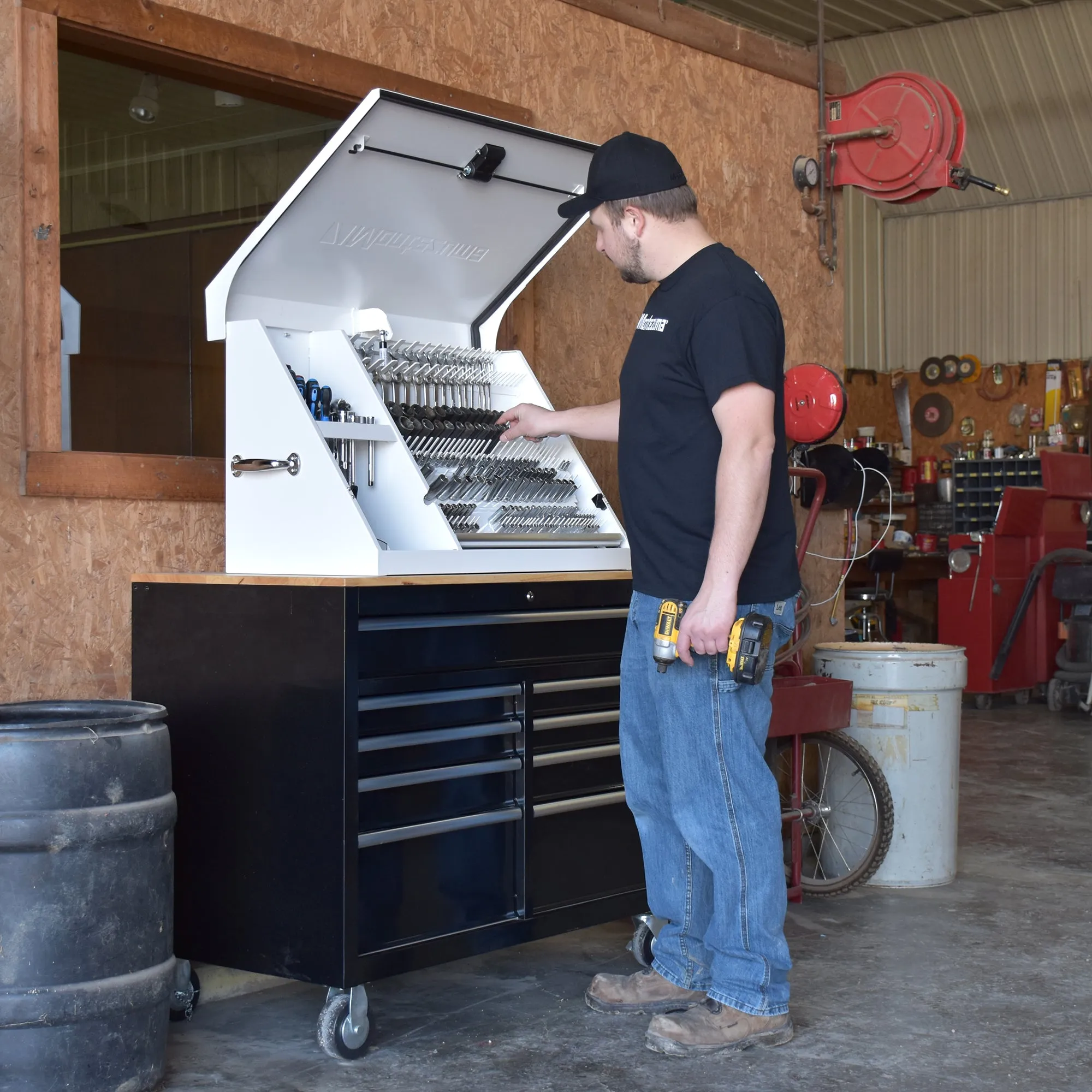 36 x 17 in. Steel Triangle Toolbox in White