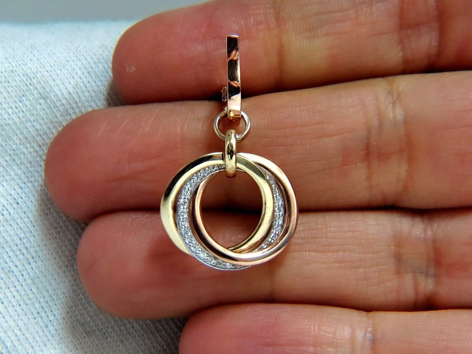 .50ct natural diamonds rolling loop rings dangle earrings 14kt multi