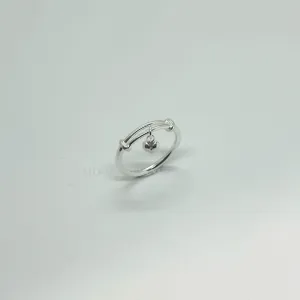 925 Silver - Adjustable Ring with Silver Ball (03 Ring)