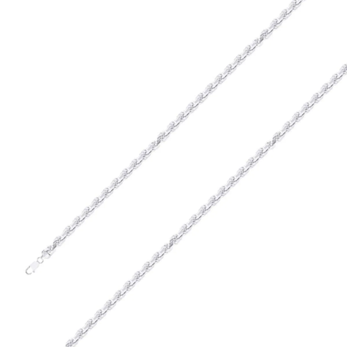 925 Sterling 4mm Silver Rope Chain Size- 7"
