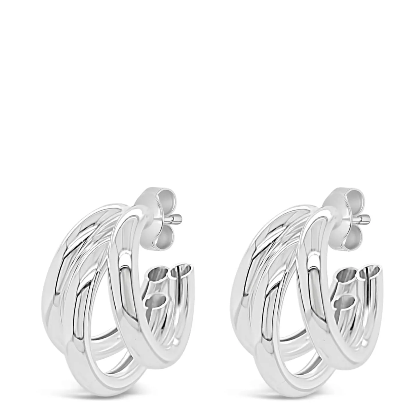 Absolute Silver Triple Hoop Earrings