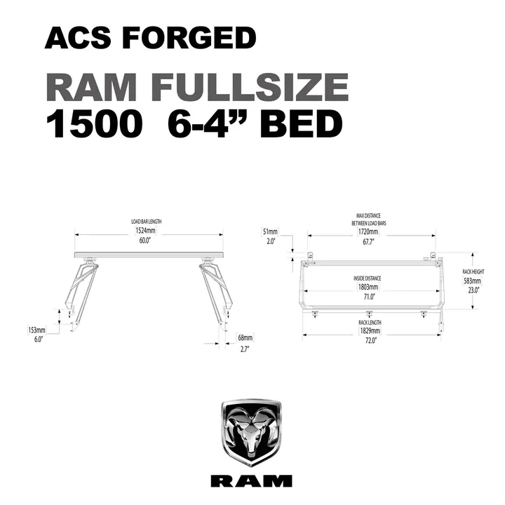 ACS Forged | 2009 to 2024 Dodge RAM 1500 6'4" Bed