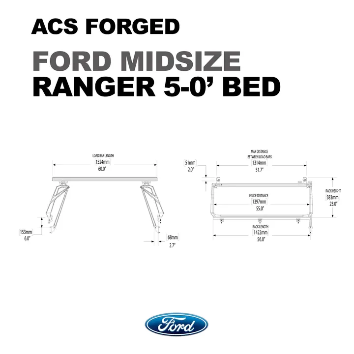 ACS Forged | 2019 to 2023 Ford Ranger 5'0" Bed