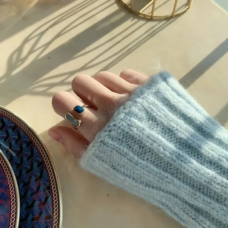 Adjustable Asymmetric Blue Square Rings